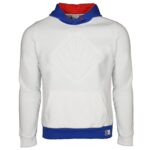 BK Trendy Sweat Kapüşonlu Gofre Baskı Beyaz