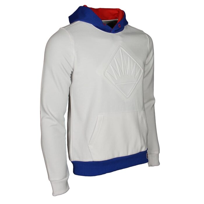 BK Trendy Sweat Kapüşonlu Gofre Baskı Beyaz - Görsel 2